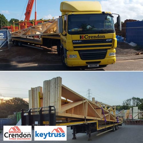 Two full loads of 14m Mono Trusses delivered