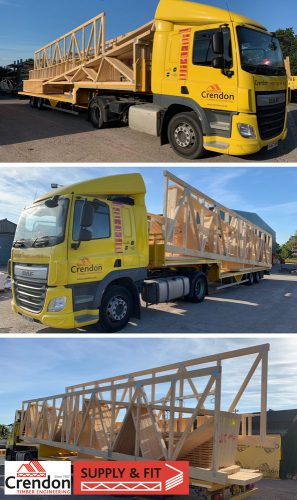 A complex 15m Span Mono Truss Roof for a new Office/Commercial Building in Norwich all delivered 100% On Time in Full this week