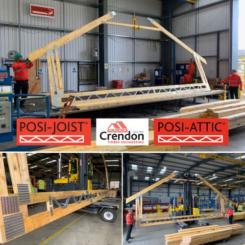 Posi-Joist Attic Trusses being manufactured this week at Crendon