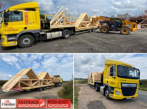 Full load of Double Apex Box Beam 14m Long Span Trusses all delivered this week