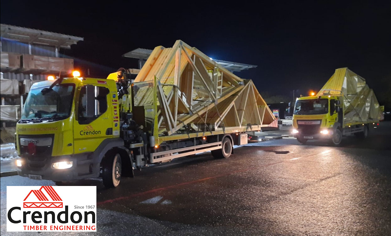 Two full loads of Trusses leaving in the early hours for a 100% On Time In Full Delivery for an Apartment Block Development in Rainham Essex last week