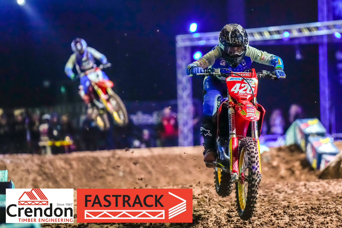 Mewse on the podium in Birmingham Arenacross