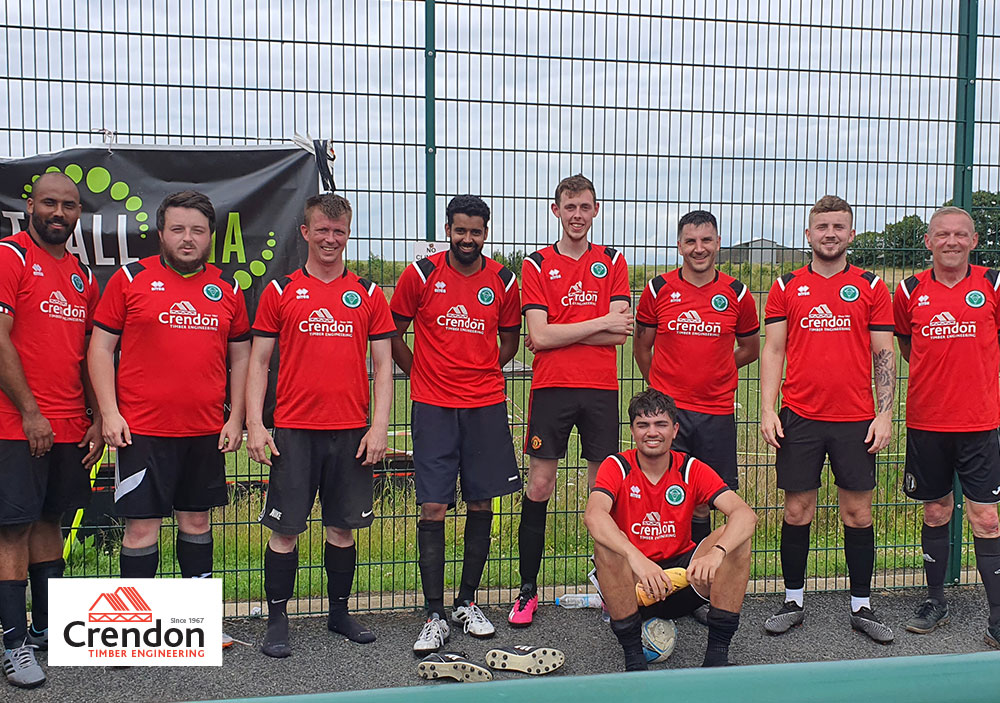 Crendon Employee Football Team QUARTER FINALISTS in the Burmor Construction Charity Cup Raising Money for the British Heart Foundation