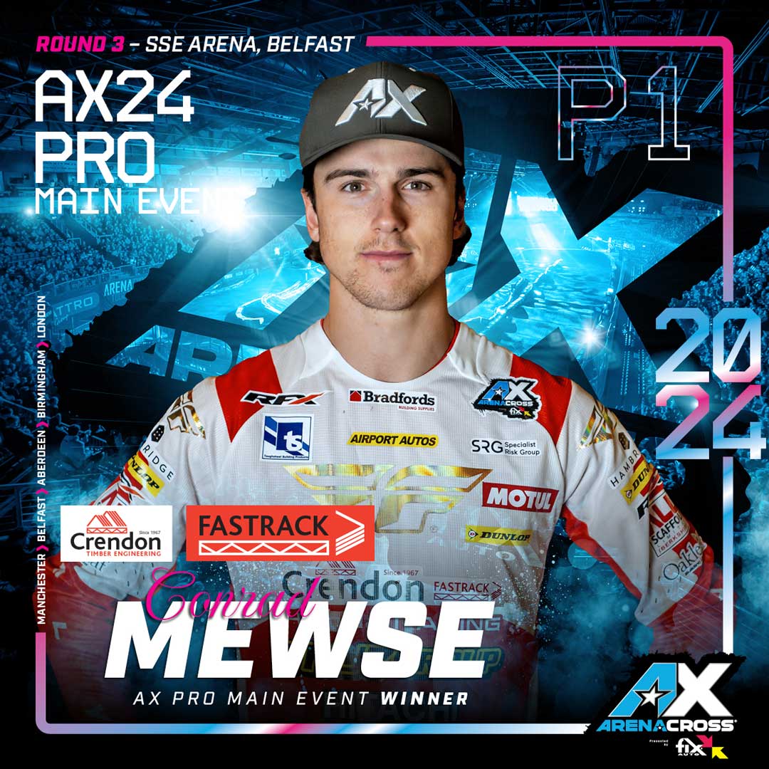 Conrad Mewse Wins Arenacross Round 3 in Belfast!