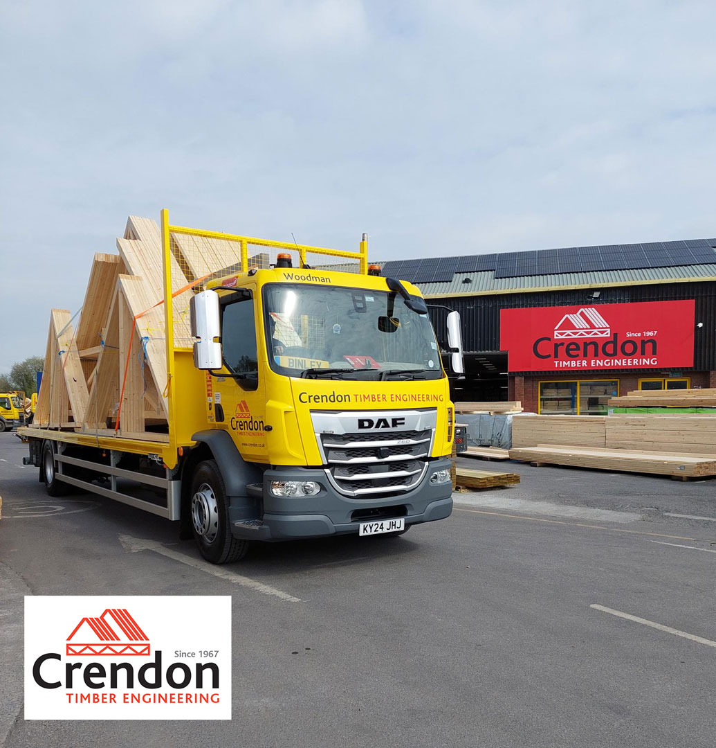 Woodman, our brand new rigid lorry, leaving the Glastonbury branch on its first delivery, On Time In Full, for a site in Bridgwater.