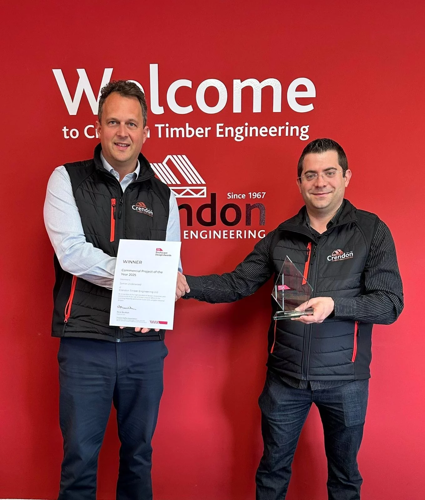 Jamie Underwood has been recognised with the TRA Roofscape Design Award 2025 for Commercial Project of the Year