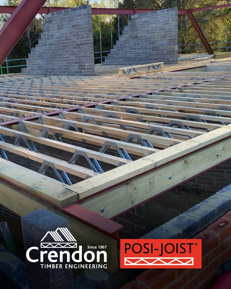 Posi joist on building site