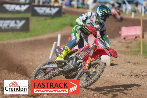 man on a dirt bike going round the corner