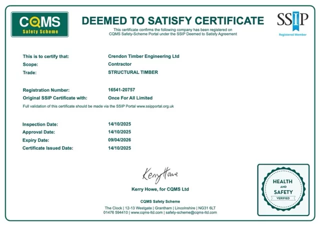 CQMS certificate screenshot