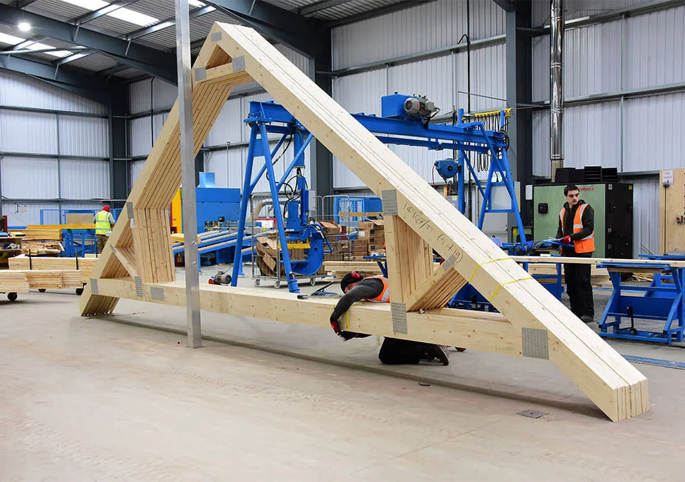 Roof truss in factory