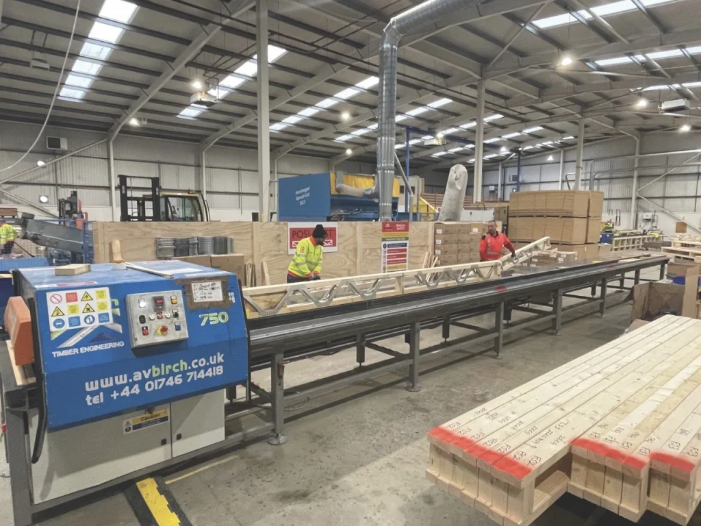 Posi joist being assembled in factory